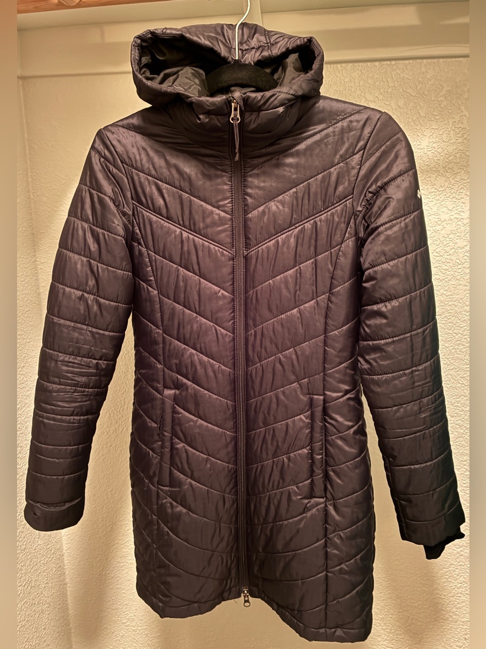 Columbia Women's Navy Quilted Hooded Puffer Coat